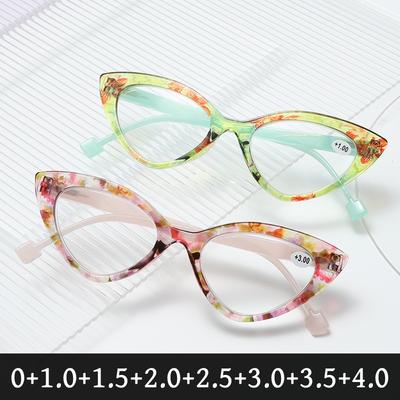 Cat Eye Reading Glasses for Women Men Ultra-light Far Sight Eyewear Fashion Finished Prescription Eyeglasses Diopter 0 To +4.0
