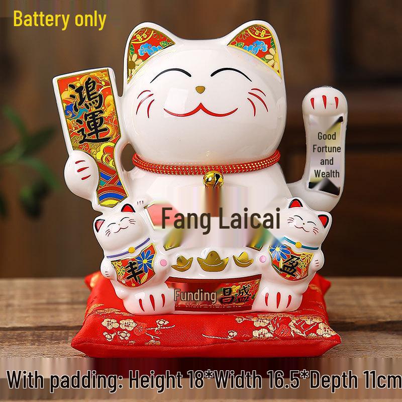 Large Waving Hand Lucky Cat Ornament - Cashier Desk Home Decor Gift