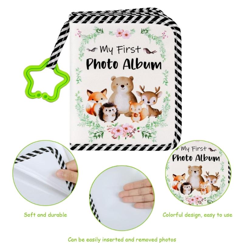 Soft Photo Cloth Book Baby's My Firsts Family Album My Firsts Book of Photos Baby Memory Album Holds 4×6 Pictures