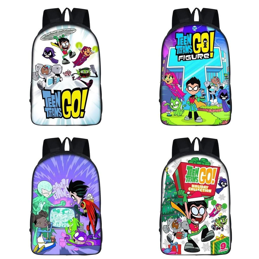 Teen Titans Go Kids Cartoon Backpack With Large Capacity And Smooth Zipper