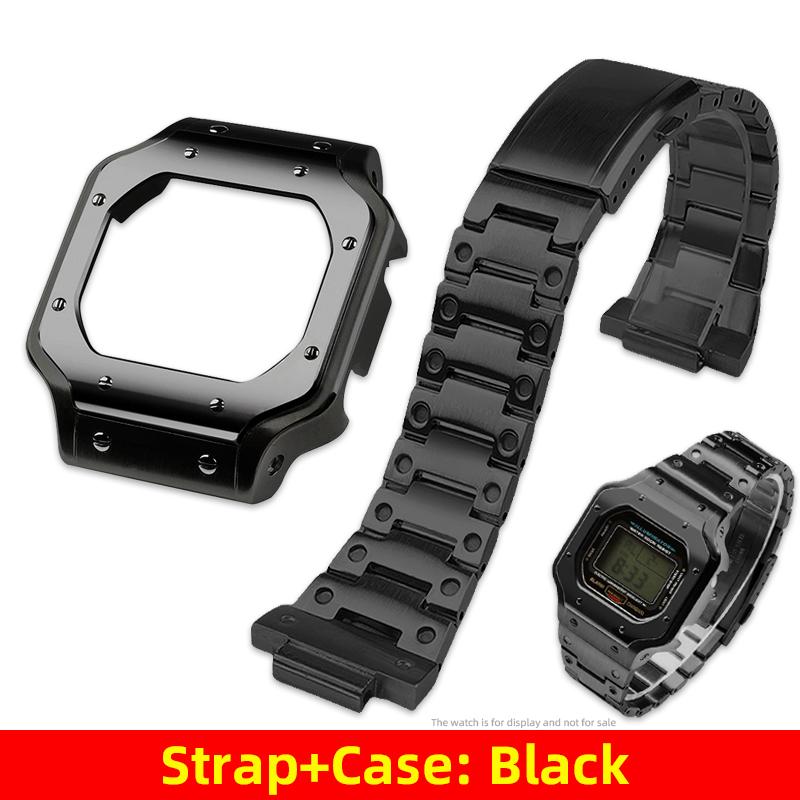 5600 5610 Metal Case Watch Band Mod Kit for Casio G-Shock 3299 DW5600 DW5610 GW-B5600 DW-5600 Replace Santos Style Bezel Strap