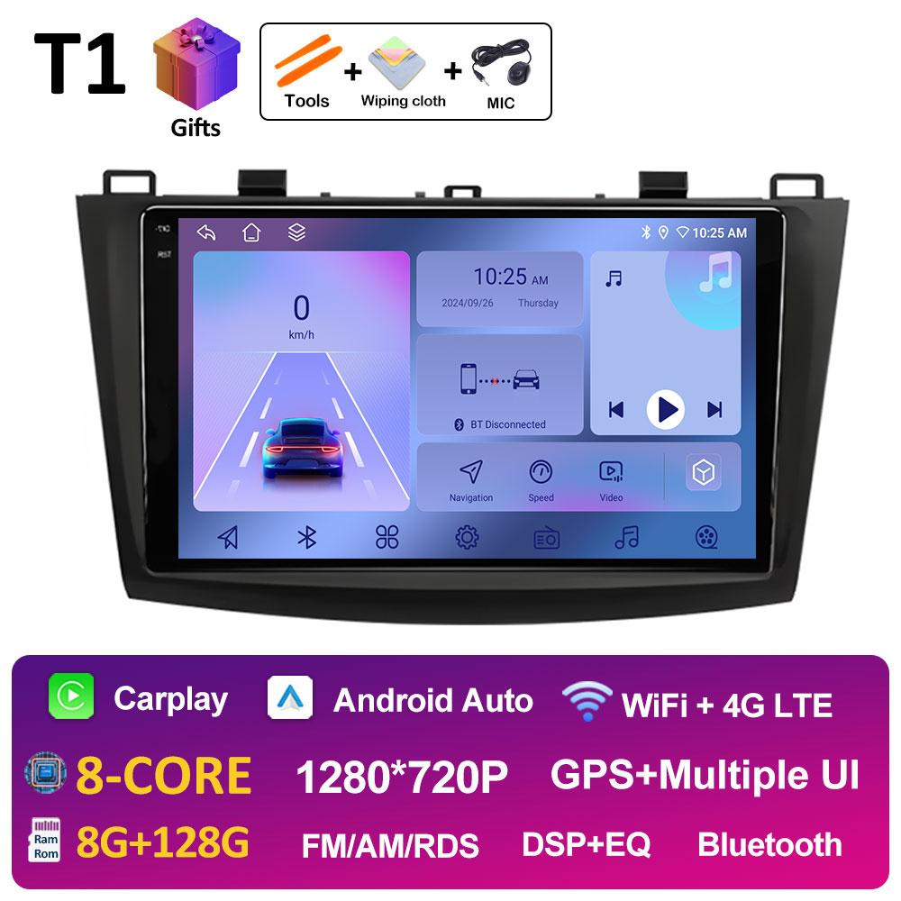 Player Multimedia Pentru Mazda 3 2009 2010 2011 2012 2013 Android Auto Ventilator de Răcire DSP Stereo Carplay Wireless Ecran QLED IPS WIFI