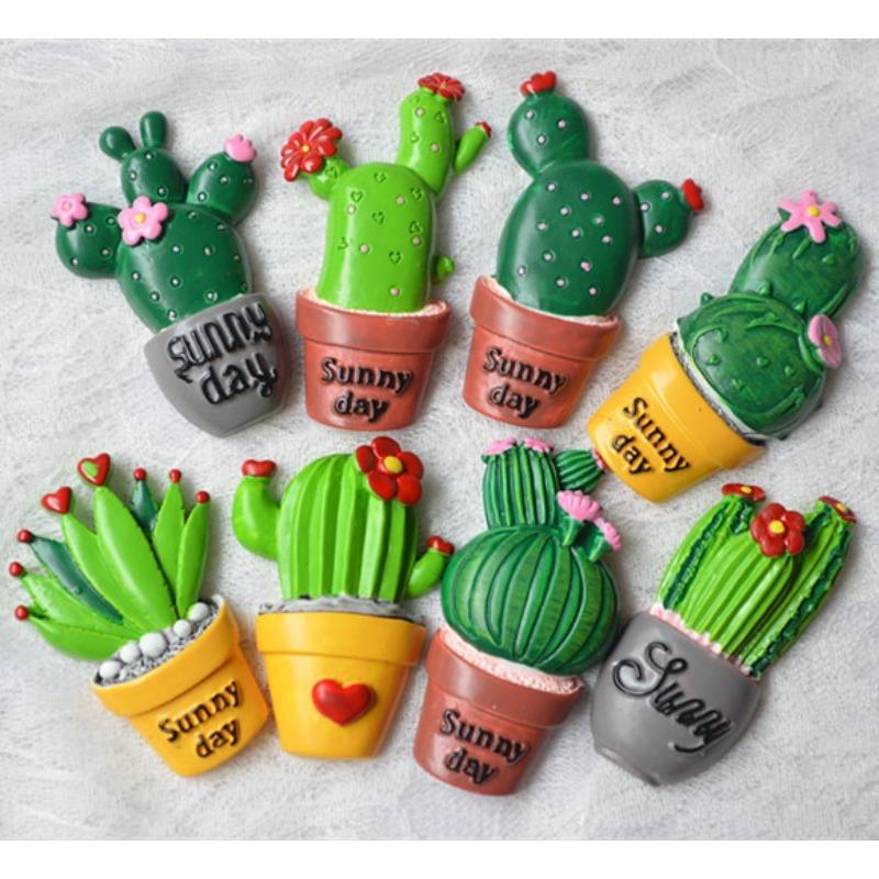 3D Lovely Cactus Plants Magnetic Clasp Refrigerator Home Decor Creative Fridge Magnets