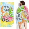 Blond Amsterdam Style Terry Cloth Beach Towel, Creative Print for Valentine St Patrick Gift