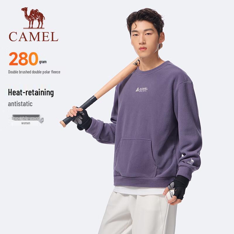 CAMEL Unisex Double-sided Fleece Long Sleeve Pullover J35CA9Q3009 XXL