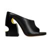 Off White Womens/Ladies Cut Out Leather High Block Heel Mules