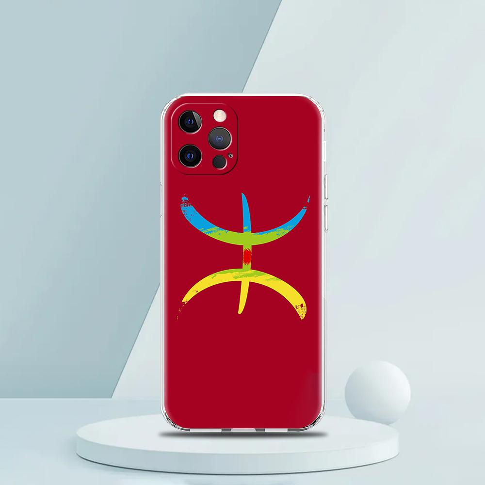 Amazigh Berber Flag Phone Case for iPhone 16 15 14 13 12 Pro Max Cover Transparent for iPhone 11 Pro Max 7 8 Plus XS XR Shell