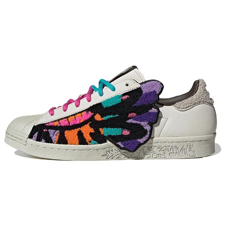 Adidas Originals Han Meilin X  Superstar 80S Rooster Leather Low-Top Sneakers Unisex Sneakers White Black Pink ID4386
