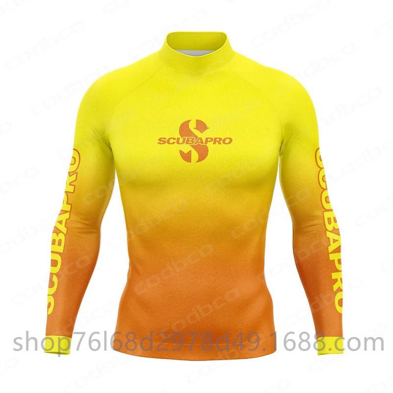 Mens UV Protection Rash Guard Long Sleeve Wetsuit Top Snorkeling Diving Surfing Water Sports Quick Dry Neoprene