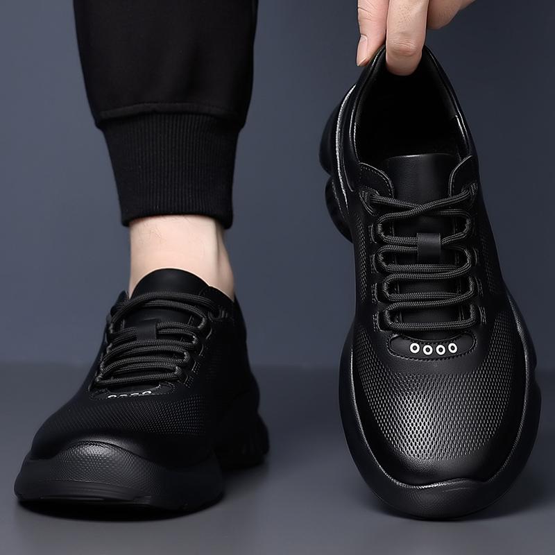 Solid Color Trainers Comfortable Treking Footwear Non-slip Mens Suede Leather Hiking Shoes Man Sneakers Stylish Walking Shoes