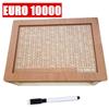 Euro Dollar Saving Money Box Handmade Wooden Cash Vault Piggy Bank with Money Goals Numbers for Kids Adults Gifts
