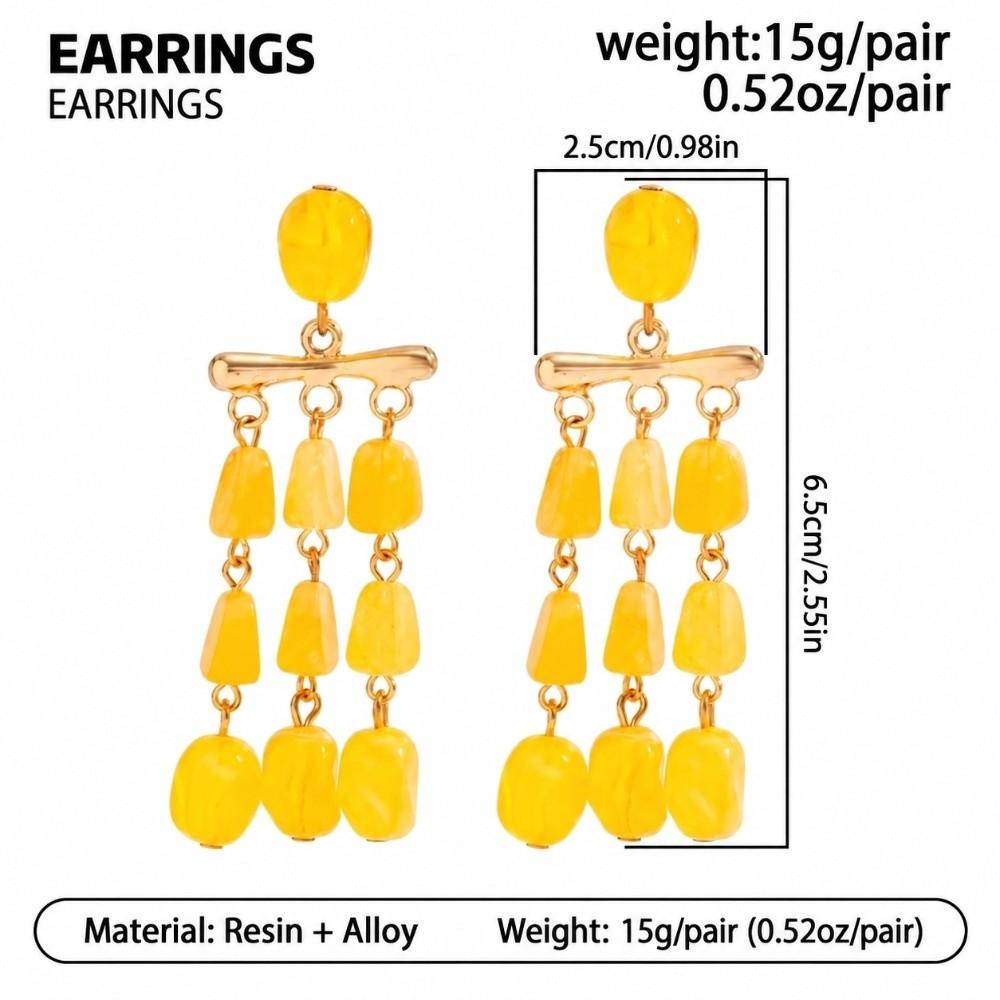 Multi-Layer Bead Bead Dangle Earrings Resin Geometric Earrings Vintage Statement Earrings Banquet