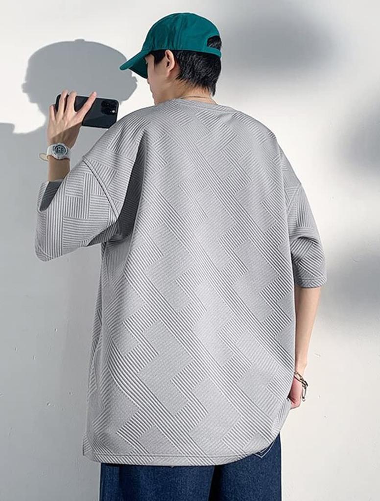 Summer Short Loose Large Big Summer Crew Cut and Summer [Poperdision] Men's Clothes, T-Shirts, Sleeves, 5/8 Sleeves, Fit, Size, Cool, Silhouette,