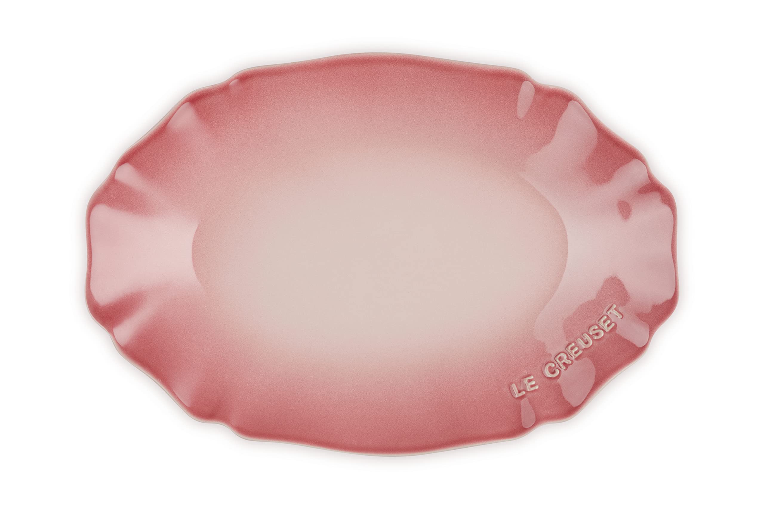 Овальная тарелка Le Creuset Натуральный розовый Элегантные рюши Термостойкий контейнер Термостойкий Морозостойкий Совместимость с микроволновой печью