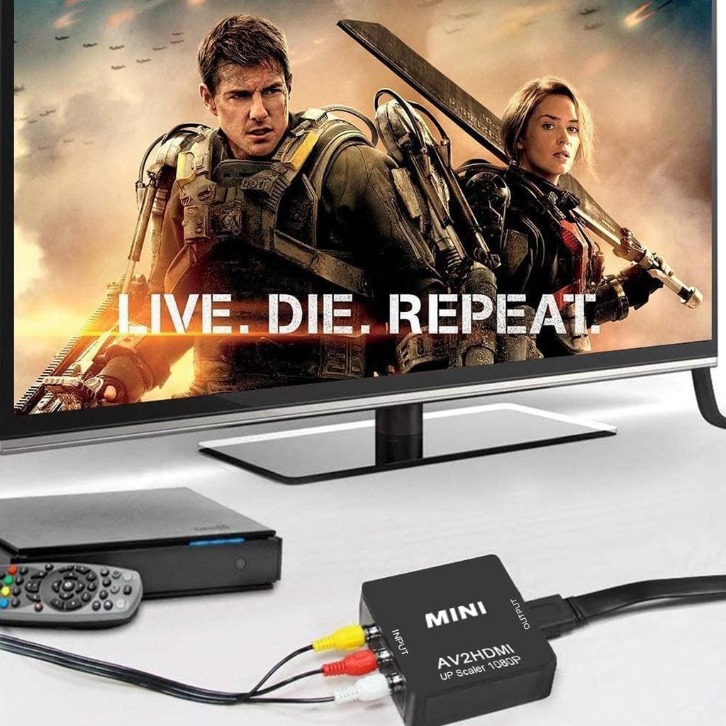RCA to HDMI AV to HDMI Converter with USB Compatible with Older Network Car Navigation Converter, Cable, TVs, Set-Top Boxes, Xbox, PS4, Systems, etc.
