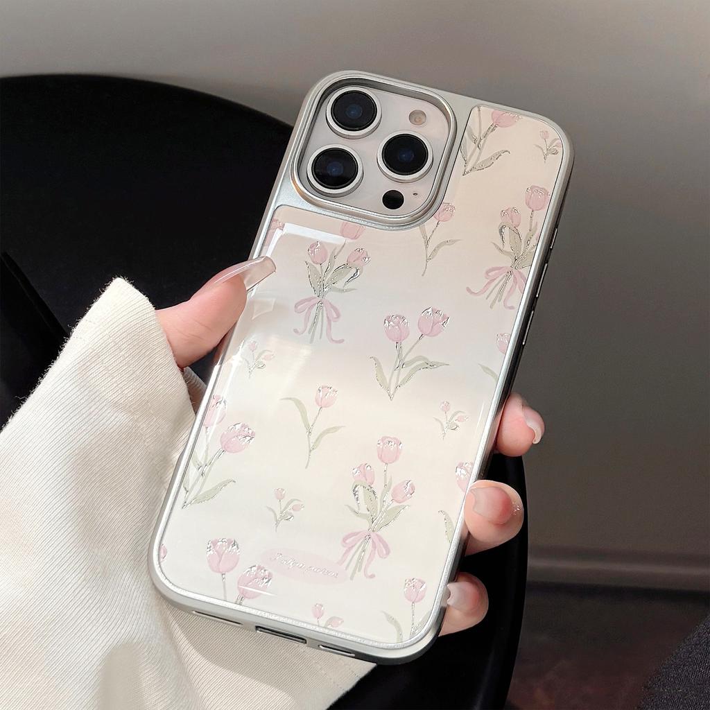 Zlatá epoxidová pre puzdro na telefón Apple 16 Promax pre iPhone 17 Ružový tulipán 15 Pokovovanie 14 pre Huawei P70