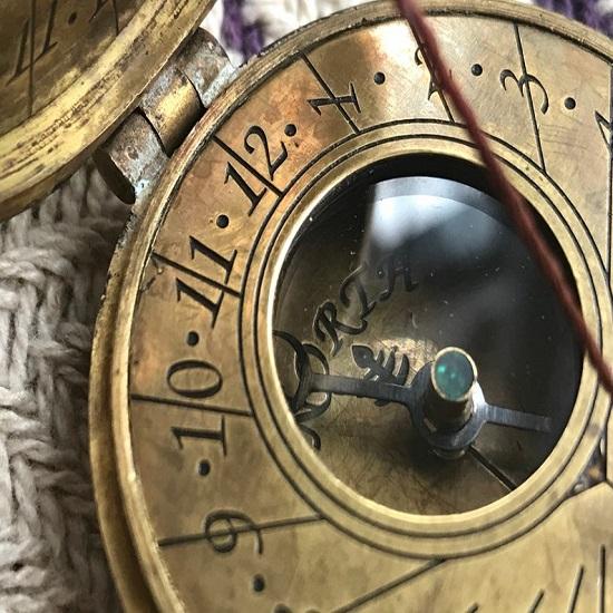 Brass Pocket Compass W/sundial Compass Handmade Compass Nautical Compass Gifts for Him