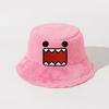 Kun Plush Domo Bucket Hat Cartoon Anime Warm Fluffy Flat Roof Cap For Men Women