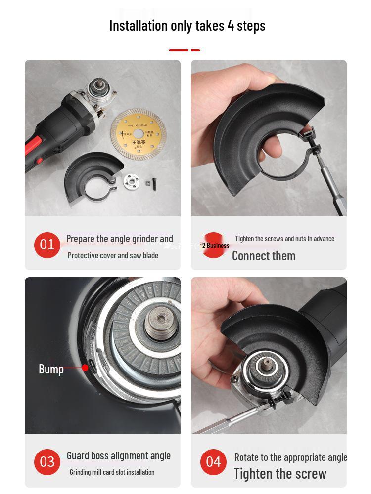 Thickened Dustproof Angle Grinder Protective Cover for 100, 115, and 125 Type Wheels