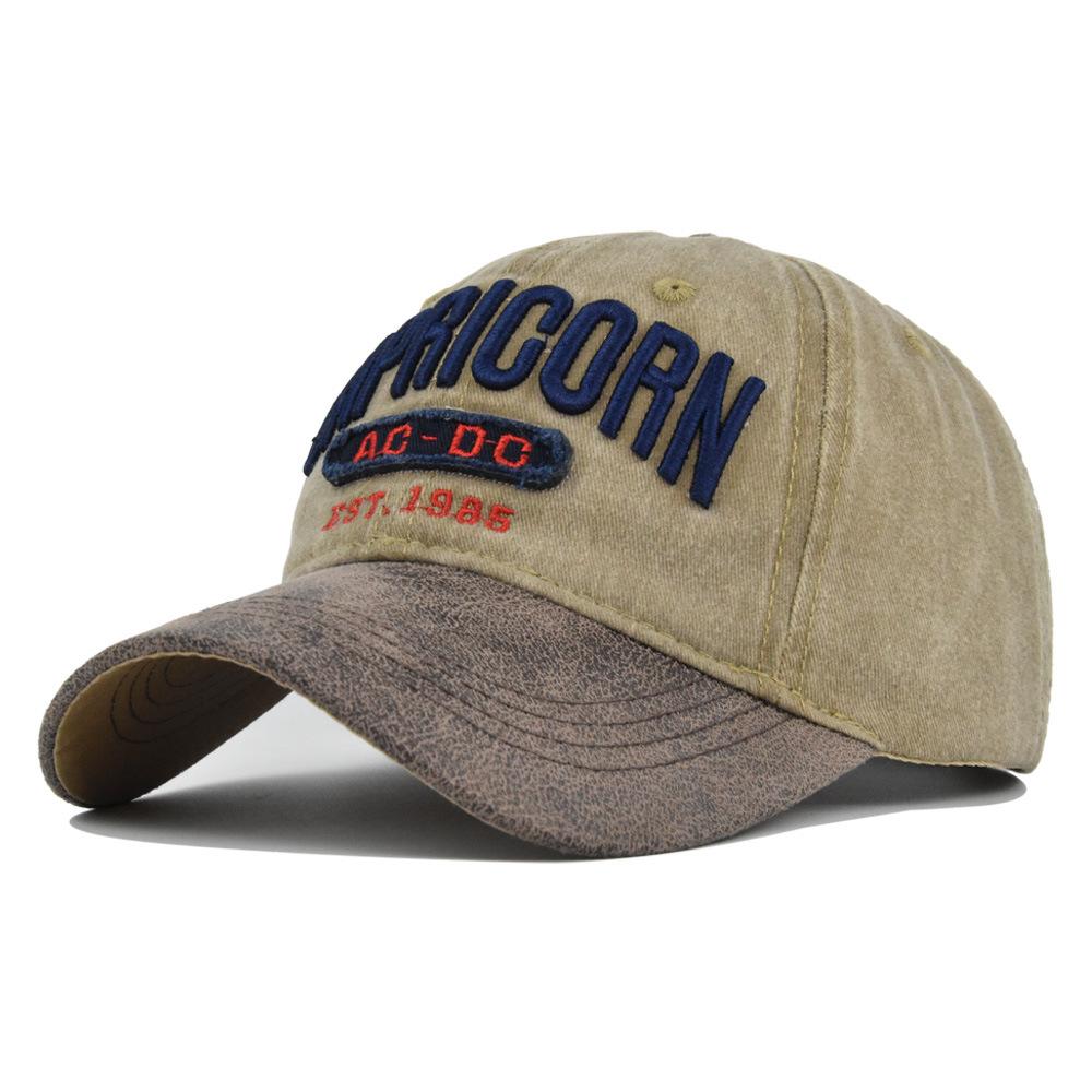Cap Stylish Baseball Vintage Washed Embroidered Wide Brim Cotton Hat Material