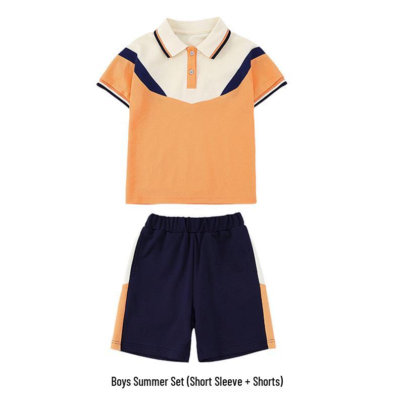 Spring-Autumn School Sports Uniform Set for K-12 Boys & Girls: 2 or 3 Pieces