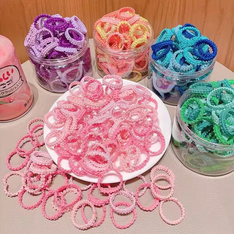 50-Piece Set: Lace Children's Thumb Rings & Ponytail Holders - Gentle On Hair, New Style Rubber Bands