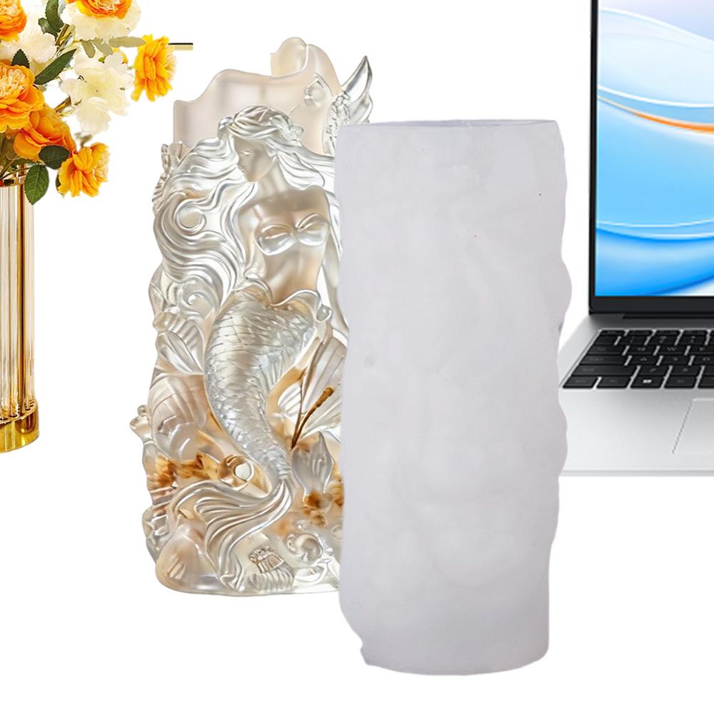Resin Molds Mermaid Reusable Craft Supplies Table Decor Silicone Candle Molds For Resin Plaster Epoxy Soap Arts & Crafts Table