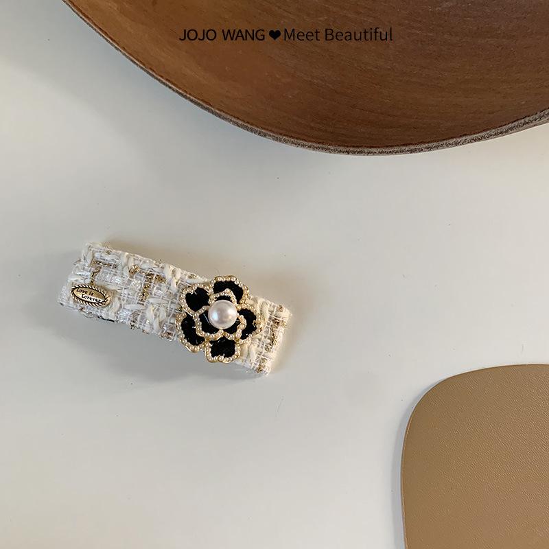 Women White Camellia Barrettes Hairpins  Set  Newest Elegant Cashmere Woolen Knitted Camellia Hair Clips Hairgrips