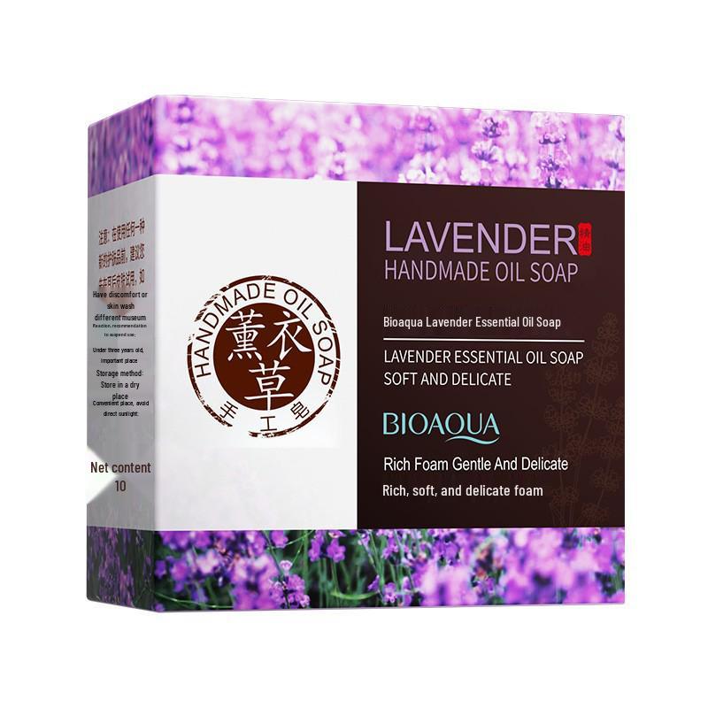 Sapone Artigianale BIOAQUA Carbone di Bambù e Lavanda per la Pulizia del Viso – Detergente Bellezza per la Pelle.