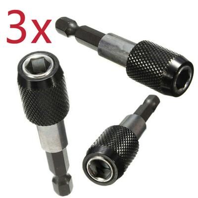 1/4" Sechskant Magnetischer Schraubbohrer Spitze Schnellwechsel Verriegelnder Bithalter Bohrer Schraubenwerkzeug Bohrerverlängerungsstange Schnellwechselhalter