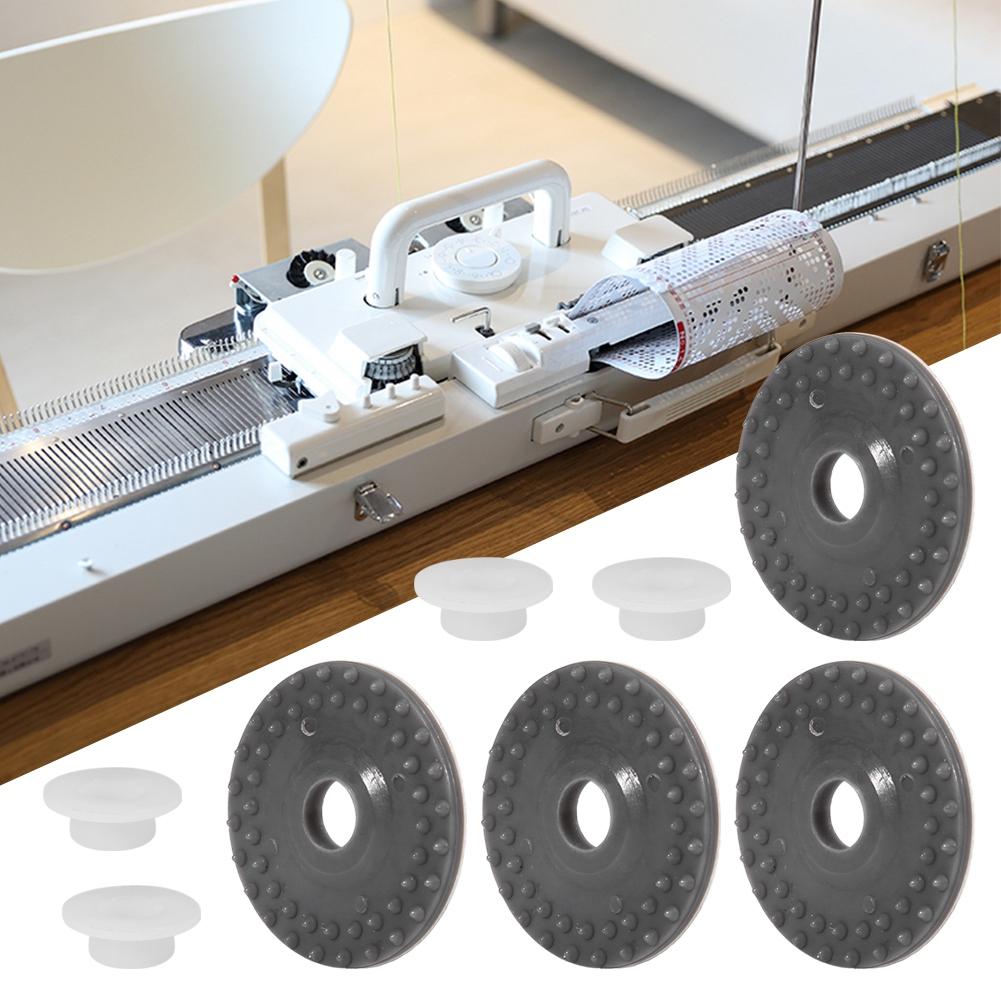 Strickmaschinenteile 4 Gummiräder 4 Ringe für Silver Reed SK840 SK580 SK270 SK218 SK325
