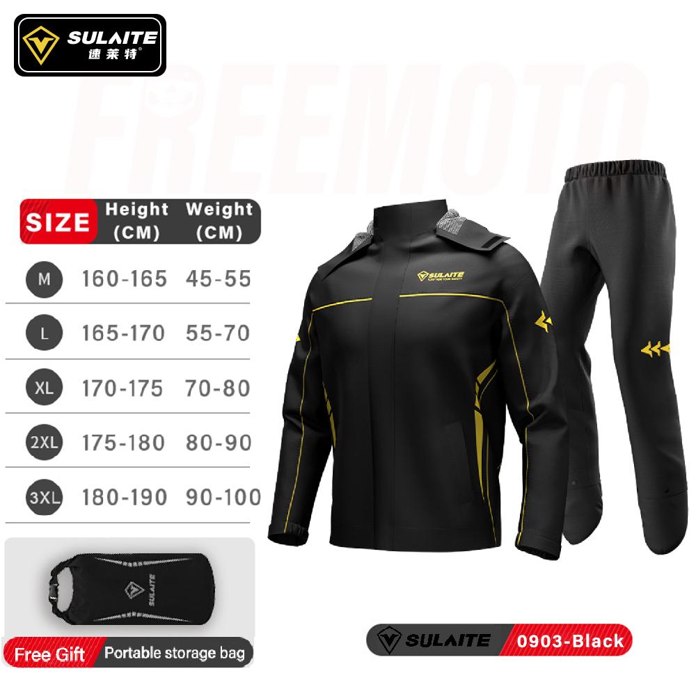 SULAITE Motorcycle Rain Suit Men Women Rain Gear Waterproof Protective Rain Coat with Pants 2 Pieces Breathable Outdoor L