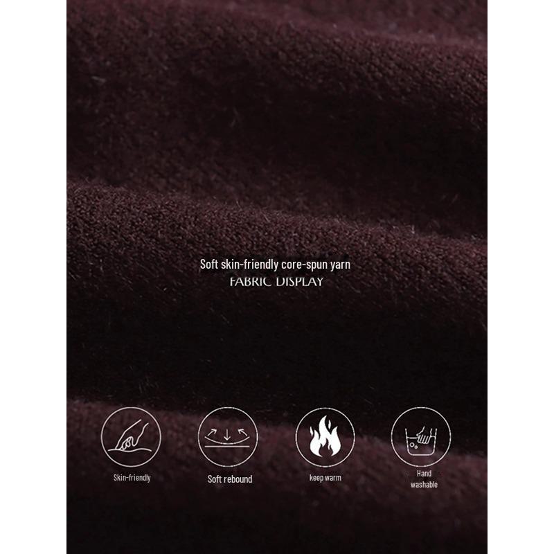 Sinan Tykk Fløyel Ensfarget Høyhals Strikket Genser for Høst/Vinter (SN6750)