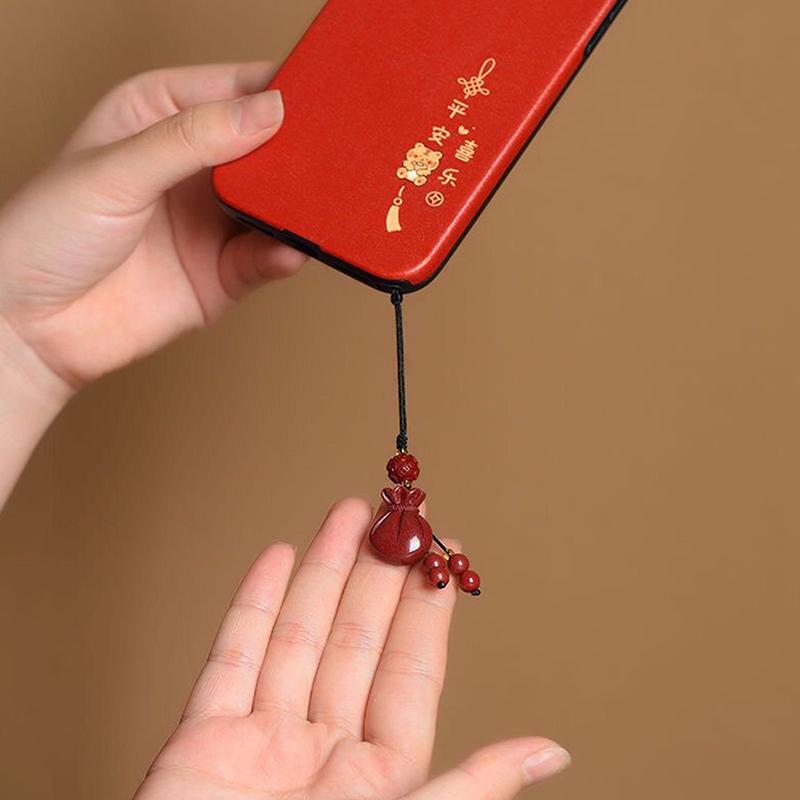 

Ручная работа китайский киноварь лиса денежный мешок тыква брелок для сумок мобильные телефоны унисекс кулон подарок