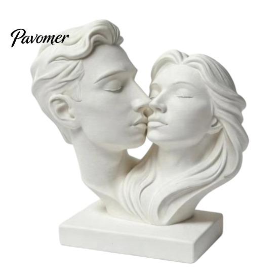 Couple Kissing Statue 3D Printed Hugging Statue, Modern Minimalist Art Sculpture Artistic Bust for Home Desk Shelf, Romantic Decor Ornament,