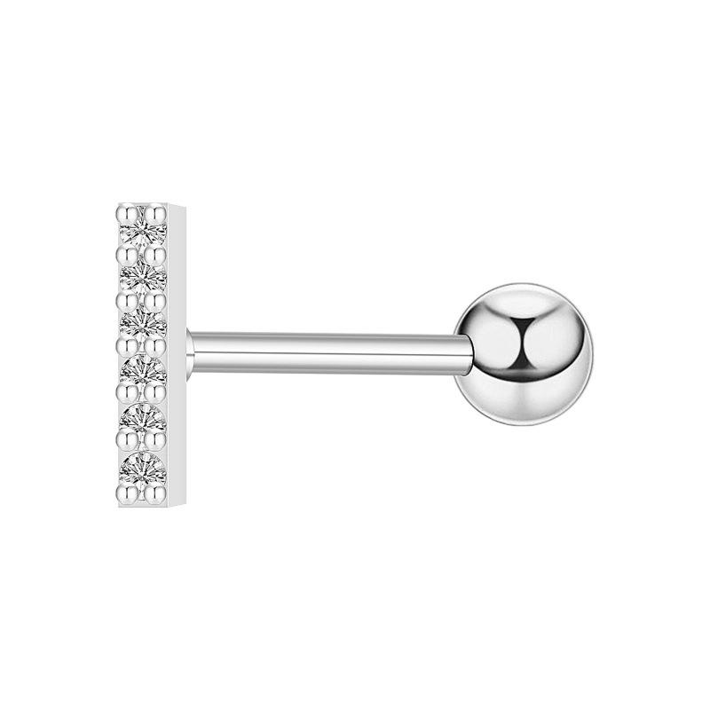 Floral Pave Diamond Mini Screw Stud Earrings 