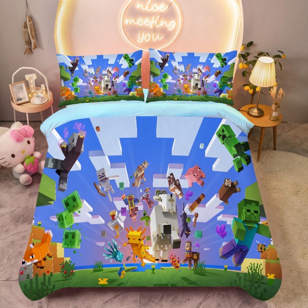 Anime quilt cover My World Duvet Cover My World Monster Hunters Bedding Set Pillowcases Bedclothes Children's Kids Adult