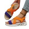 Women's Plus Size Casual Open Toe Sandals with Crisscross Straps Comfortable Slip On Lightweight Summer Footwear