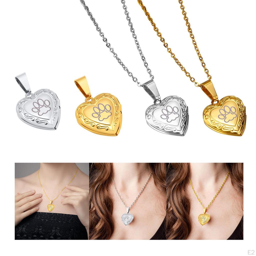 Pet Urn Pendant Engraving Paw Print Ash Holder Keepsake Necklace for