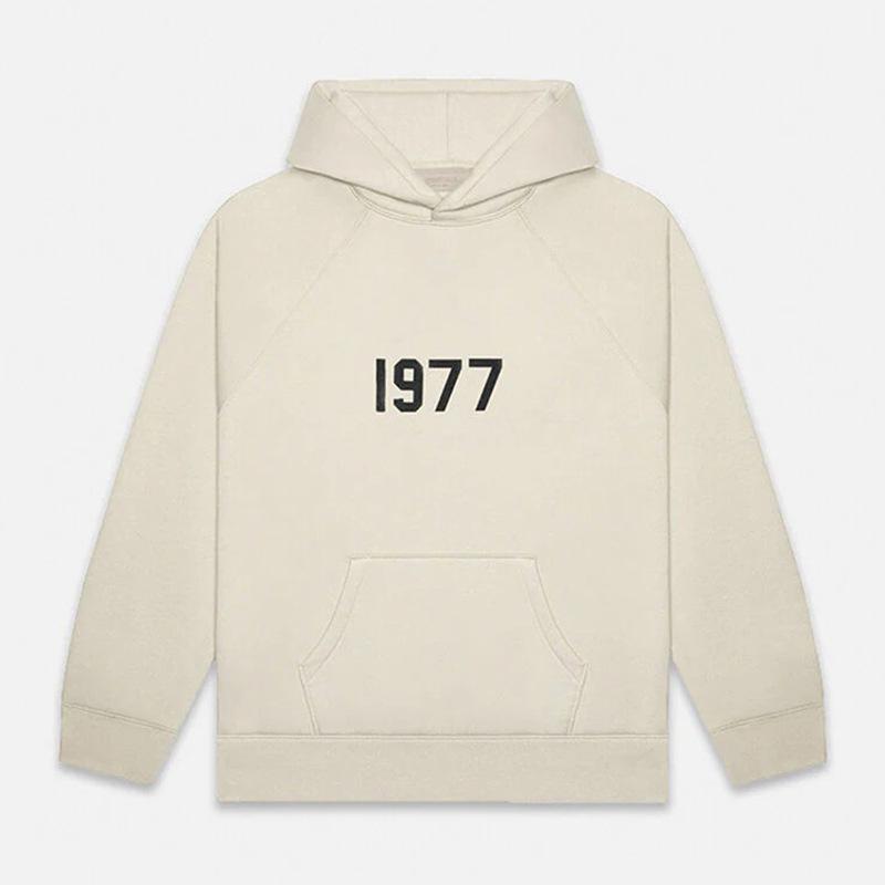 

1977 Flocked Hooded Sweatshirt - Trendy ESSENTIALS Hoodie, Cross-Border Hot Sale US-L
