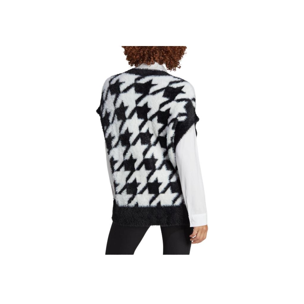 Adidas Originals Trefoil V-Neck Logo Embroidered Vest Women Tops Black IB8613