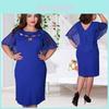 Elegant Women Hollow Out Cape Dress Short Sleeve Clubwear Beach 6xl Large Size Chiffon