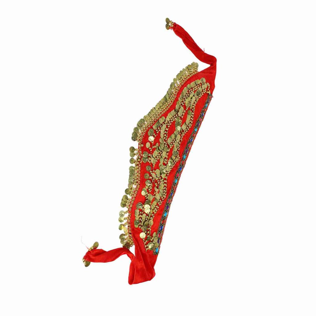 2Colors Belly Dancing Hip Scarf Wrap Skirt Bellydance Waist Belt with Artificial Coin Tassel