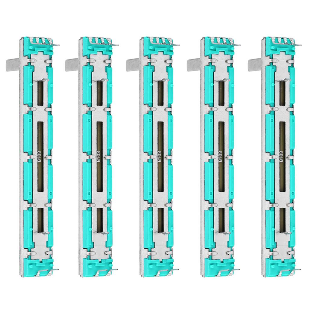 5 bucăți potențiometru cu glisare B10K Mixer cu glisare drepte cu canale dublu Fader pentru scopuri multiple B10K