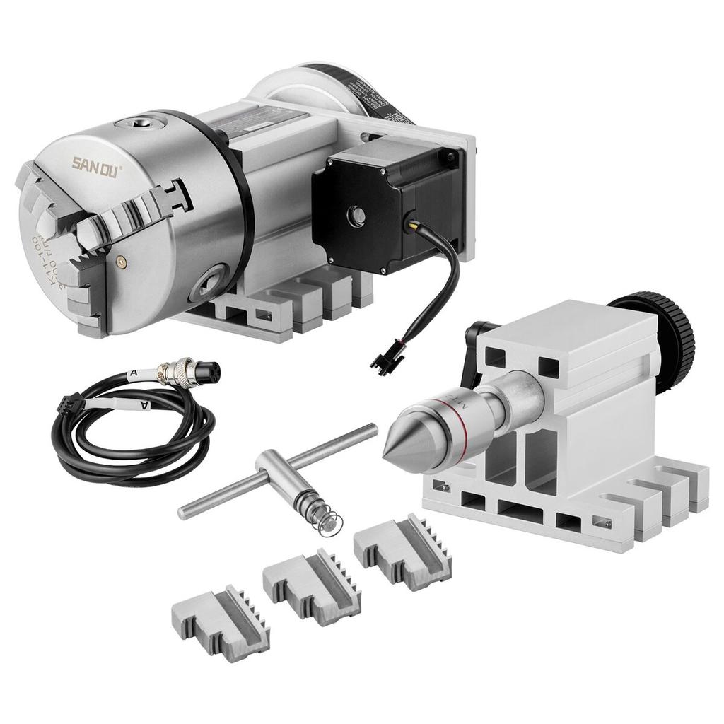 Indexing Dividing Head K11-100mm 3-Jaw Chuck Tailstock for CNC Milling