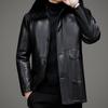 Genuine Leather Jacket Men's Casual Thickened Short Lapel Down Jacket Jacket Plus Cashmere Sheepskin Jacket Winter