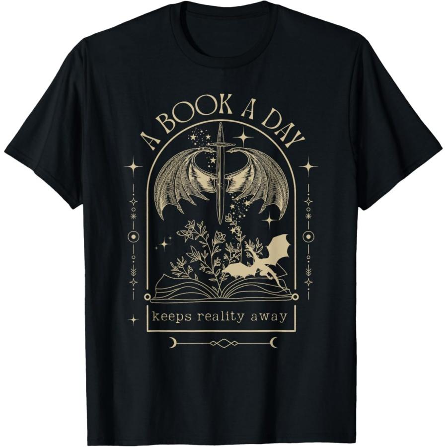 

AETYOAJKLUoi Vintage A Book a Day Keeps Reality Away Spicy Book Readers T-Shirt XXXXXL різнокольоровий