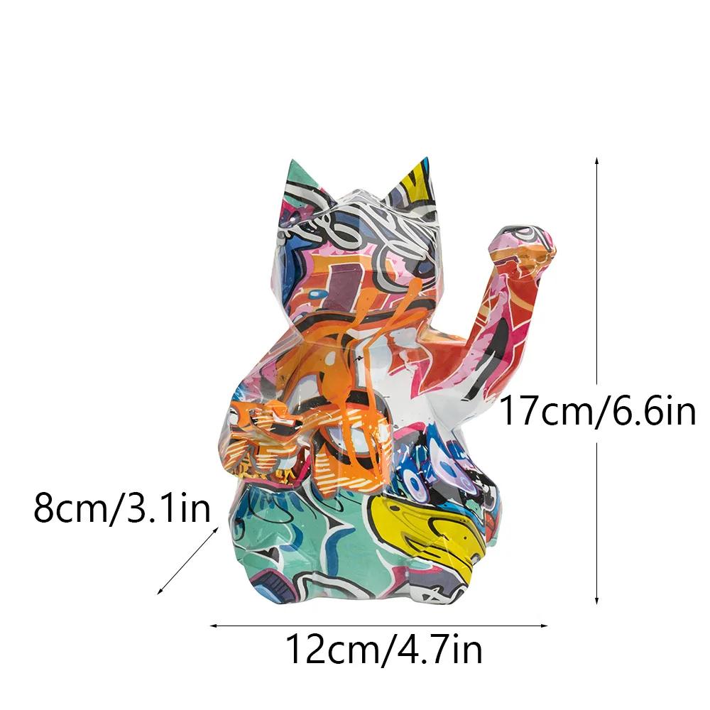 

Nordic Geometric Lucky Cat Statue Animal Statues TV Home Living RoomHome Decoration Sculpture