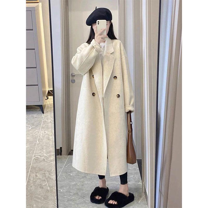 2025 Sonbahar/Kış Yüksek Kalite Kadın Yün Karışımı Ceket - Petite Hepburn Kore Tarzı