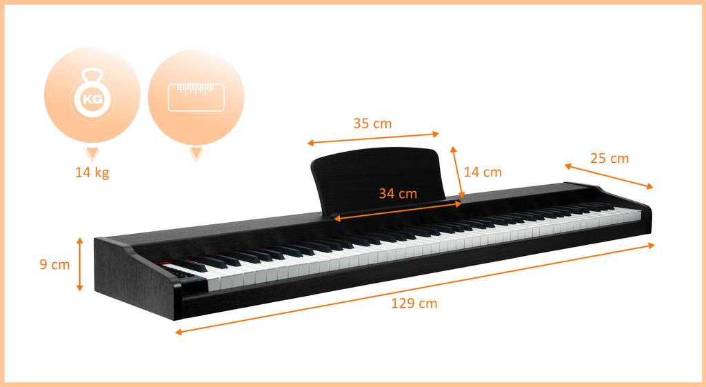 MusicMate MM-P10-B VelvetNote BLACK Digital Piano